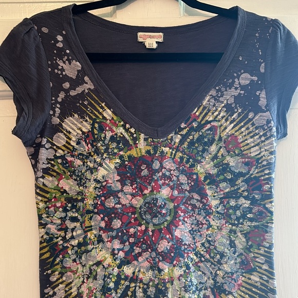 Sugar Tart Tie Dye V Neck Tee Shirt - Picture 2 of 8